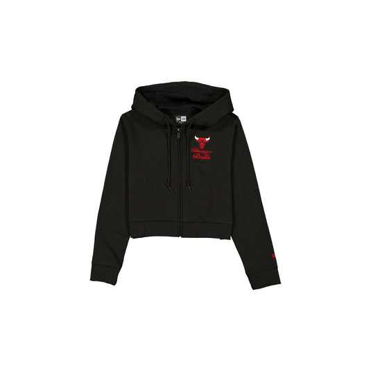 Chicago Bulls Game Day Cropped Women's Zipper Hoodie - New Era Cap