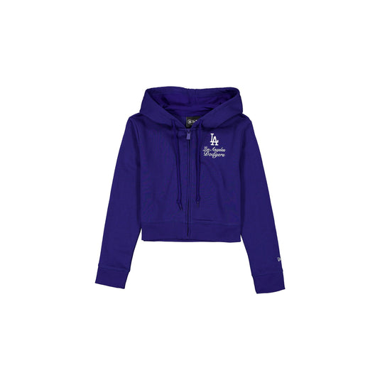 Los Angeles Dodgers Game Day Cropped Women's Zipper Hoodie - New Era Cap