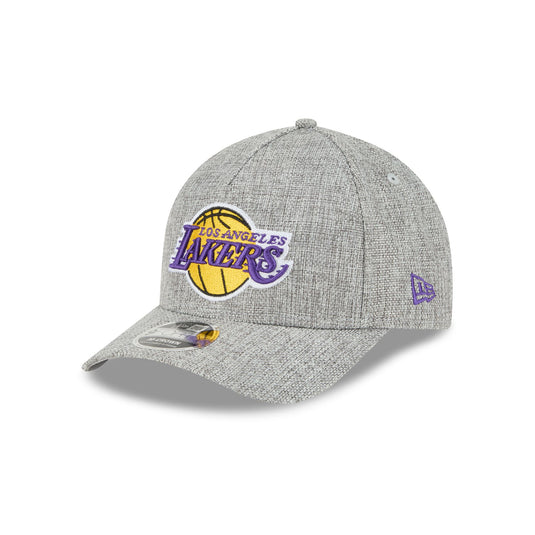 Los Angeles Lakers Cotton Weave Gray 9FORTY M-Crown A-Frame Snapback Hat - New Era Cap