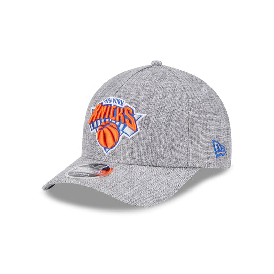 New York Knicks Cotton Weave Gray 9FORTY M-Crown A-Frame Snapback Hat - New Era Cap