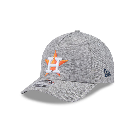 Houston Astros Cotton Weave Gray 9FORTY M-Crown A-Frame Snapback Hat - New Era Cap