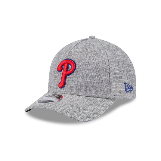 Philadelphia Phillies Cotton Weave Gray 9FORTY M-Crown A-Frame Snapback Hat - New Era Cap