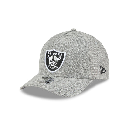 Las Vegas Raiders Cotton Weave Gray 9FORTY M-Crown A-Frame Snapback Hat - New Era Cap