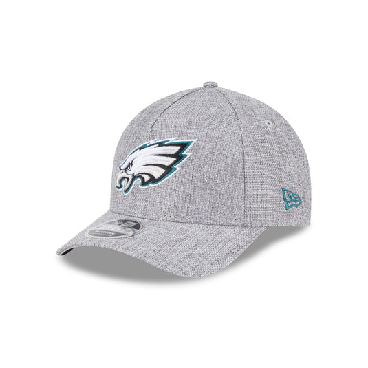 Philadelphia Eagles Cotton Weave Gray 9FORTY M-Crown A-Frame Snapback Hat - New Era Cap