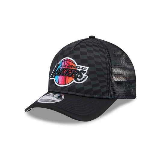 Los Angeles Lakers Gradient Raceway 9FORTY M-Crown A-Frame Trucker Hat - New Era Cap