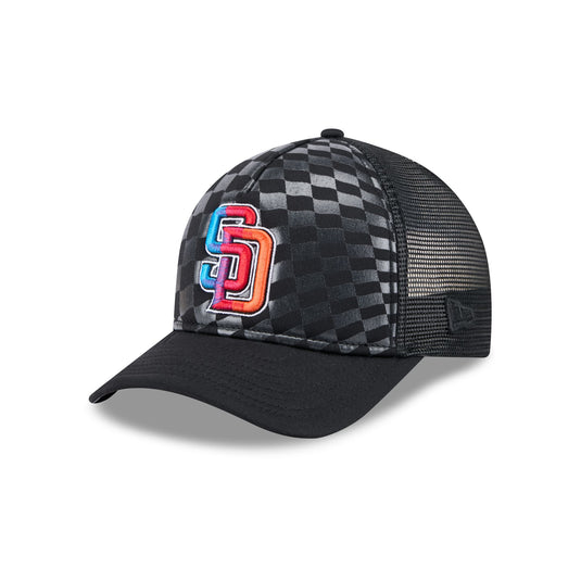 San Diego Padres Gradient Raceway 9FORTY M-Crown A-Frame Trucker Hat - New Era Cap