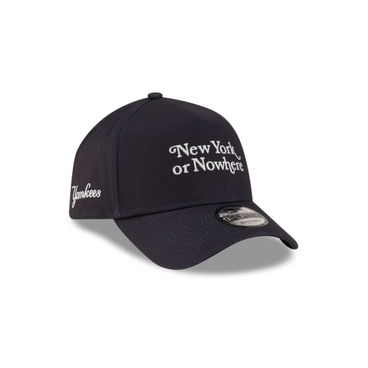 New York or Nowhere x New York Yankees Navy Wordmark 9FORTY A-Frame Snapback Hat - New Era Cap