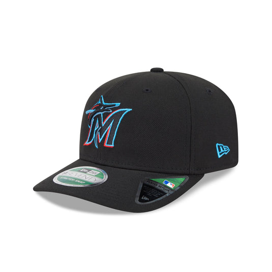 Miami Marlins Game Authentic Collection 9SEVENTY Stretch-Snap Hat - New Era Cap