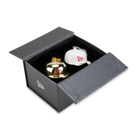 New Era Cap Gold & White 59FIFTY Fitted Holiday Ornament Pack - New Era Cap