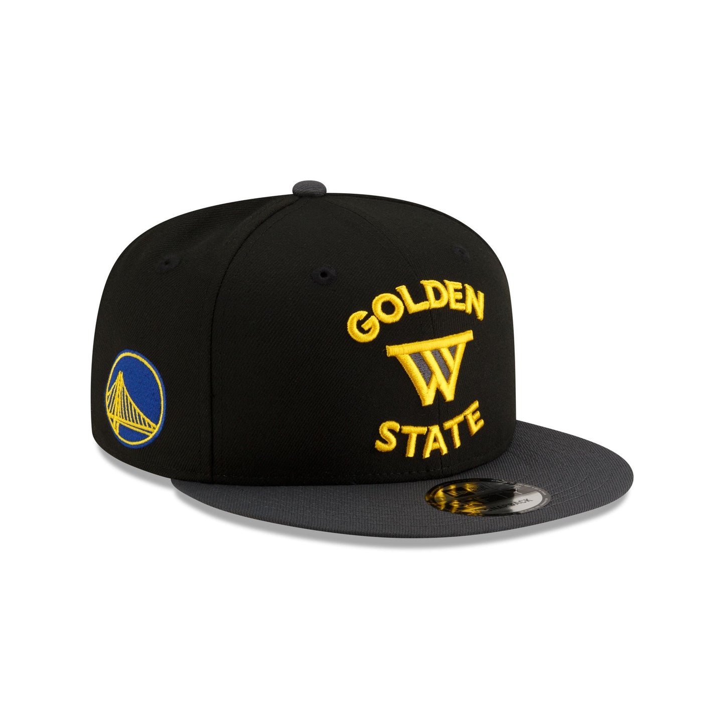 New Era Golden State Warriors 9FIFTY Snapback Hat - Royal & Gold 2-Tone, Structured High Crown, Adjustable Fit