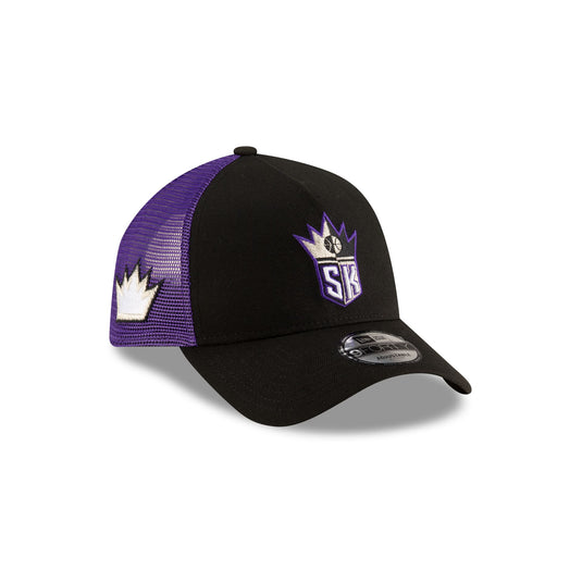 Sacramento Kings Classic Edition Black 9FORTY A-Frame Trucker Hat - New Era Cap