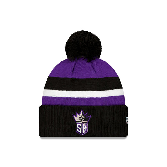 Sacramento Kings Classic Edition Black Pom Knit Hat - New Era Cap