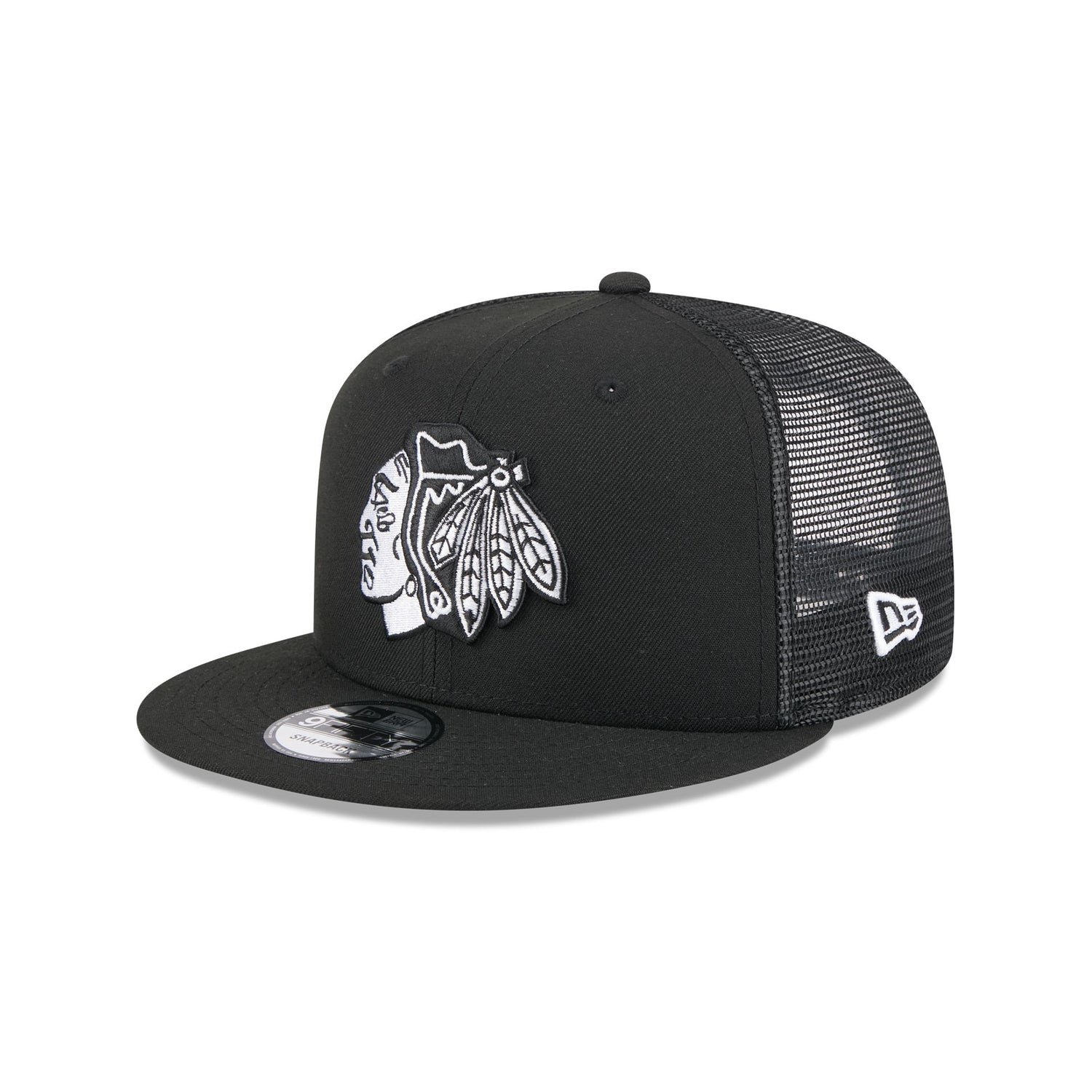 Chicago Blackhawks Black 9FIFTY Trucker Hat