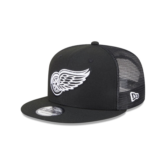 Detroit Red Wings Black 9FIFTY Trucker Hat - New Era Cap