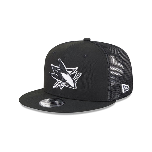 San Jose Sharks Black 9FIFTY Trucker Hat - New Era Cap