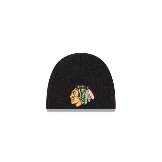 Chicago Blackhawks Mini Fan Kids Skull Knit Hat - New Era Cap