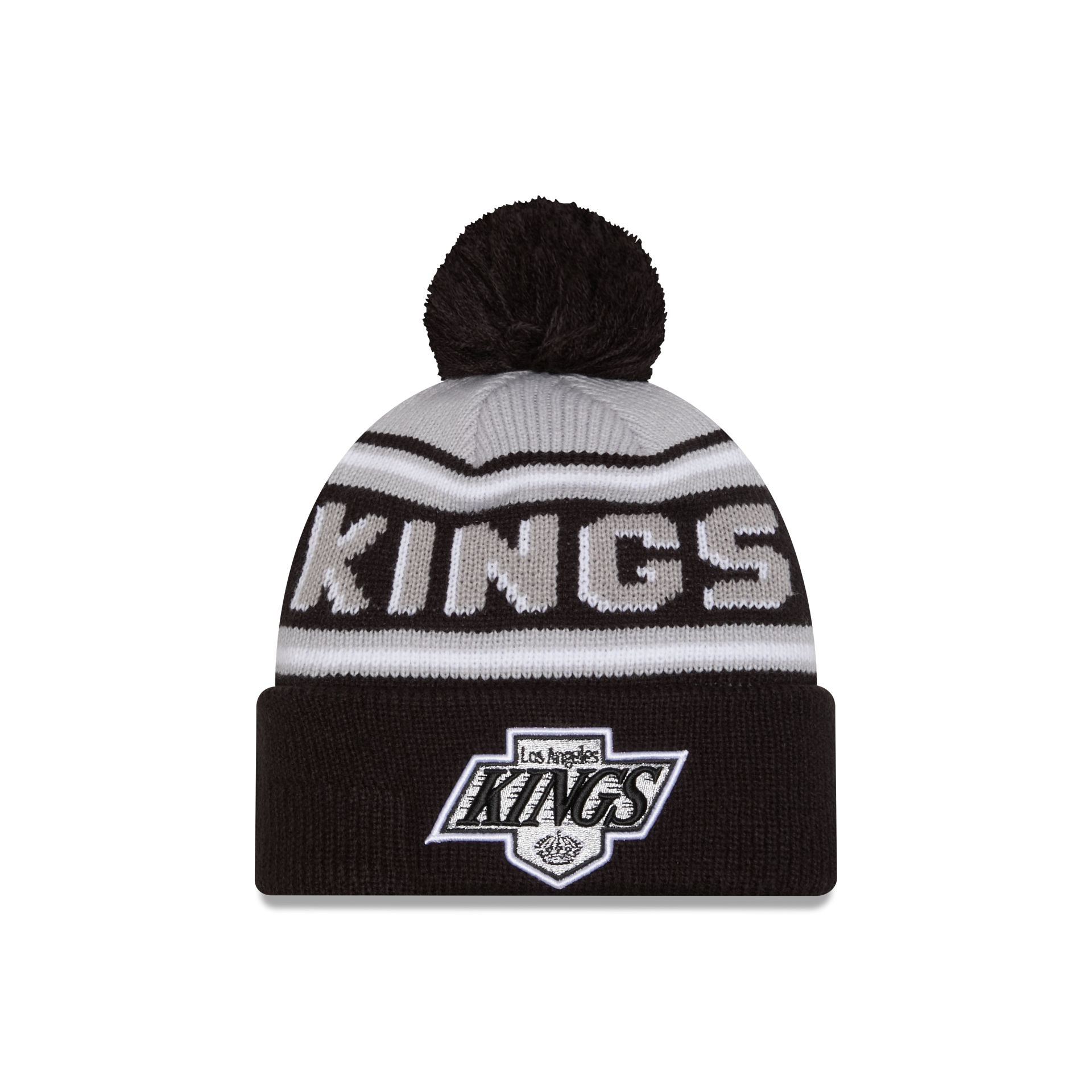 Los Angeles Kings Stripe Wordmark Pom Knit Hat