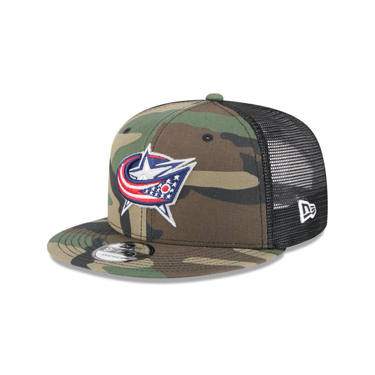 Columbus Blue Jackets Camo 9FIFTY Trucker Hat - New Era Cap