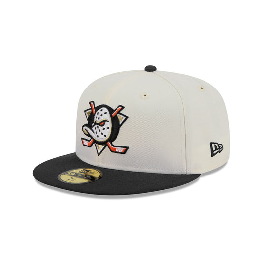 Anaheim Ducks Chrome White 59FIFTY Fitted Hat - New Era Cap