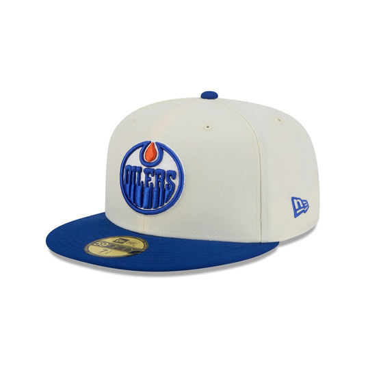 Edmonton Oilers Chrome White 59FIFTY Fitted Hat - New Era Cap