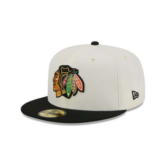 Chicago Blackhawks Chrome White 59FIFTY Fitted Hat - New Era Cap