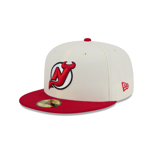 New Jersey Devils Chrome White 59FIFTY Fitted Hat - New Era Cap