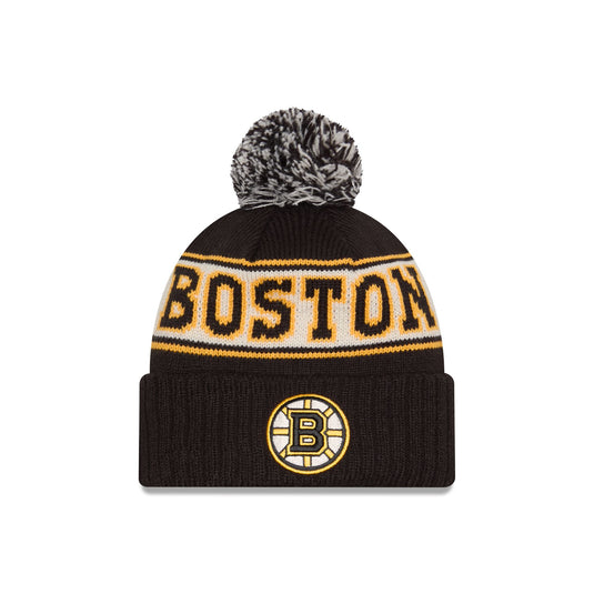 Boston Bruins Retro Pom Knit Hat - New Era Cap