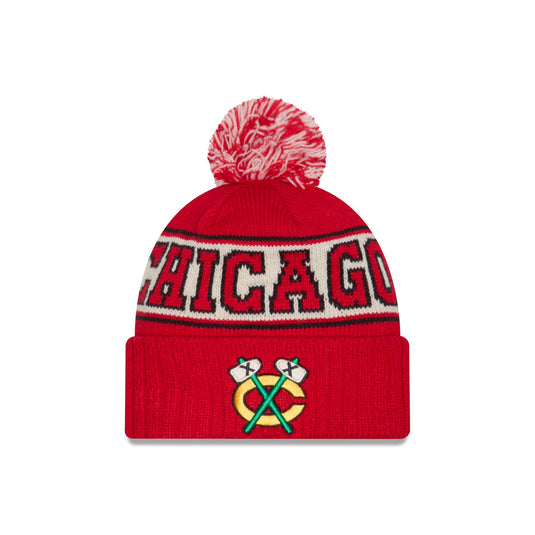 Chicago Blackhawks Pom Knit Hat - New Era Cap