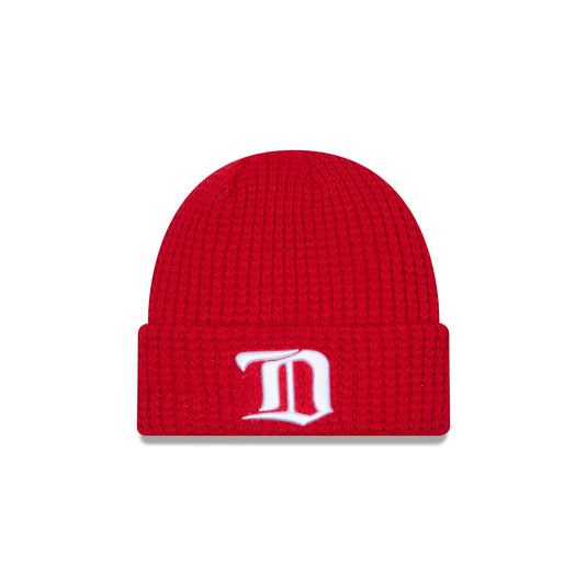 Detroit Red Wings Red Waffle Knit Beanie Hat - New Era Cap