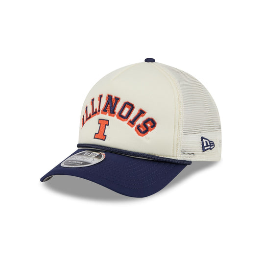 Illinois Fighting Illini Chrome Arch 9FORTY M-Crown A-Frame Trucker Hat - New Era Cap
