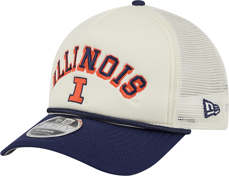 Illinois Fighting Illini Chrome Arch 9FORTY M-Crown A-Frame Trucker Hat
