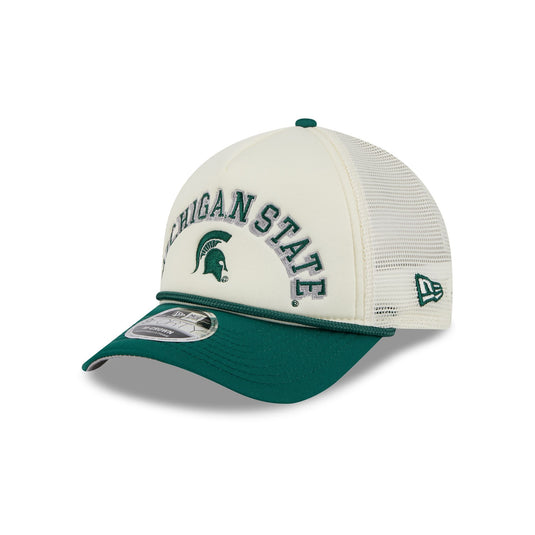Michigan State Spartans Chrome Arch 9FORTY M-Crown A-Frame Trucker Hat - New Era Cap