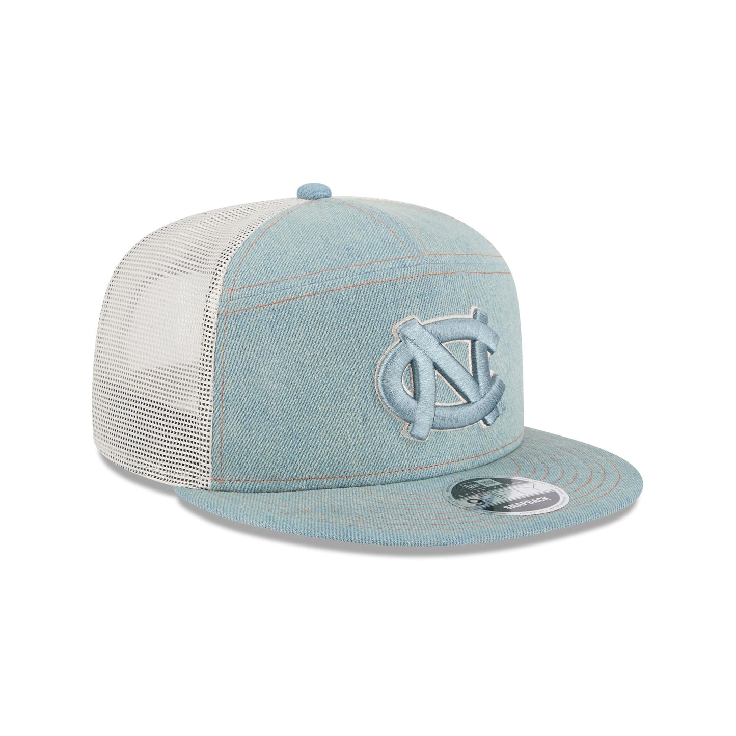 North Carolina Tar Heels Denim 9FIFTY Split Panel Trucker Hat