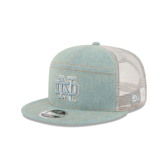 Notre Dame Fighting Irish Denim Split Panel 9FIFTY Trucker Hat - New Era Cap