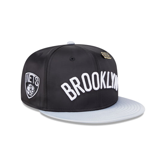 Brooklyn Nets Satin Pin 9FIFTY Snapback Hat - New Era Cap