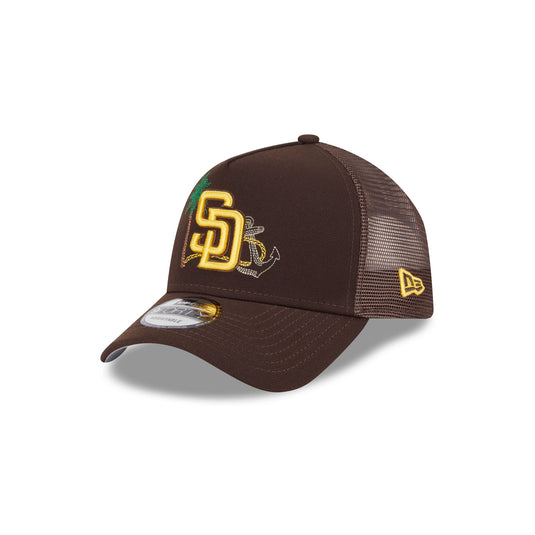 San Diego Padres State Stitch 9FORTY A-Frame Trucker Hat - New Era Cap