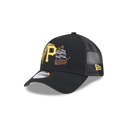 Pittsburgh Pirates State Stitch 9FORTY A-Frame Trucker Hat - New Era Cap