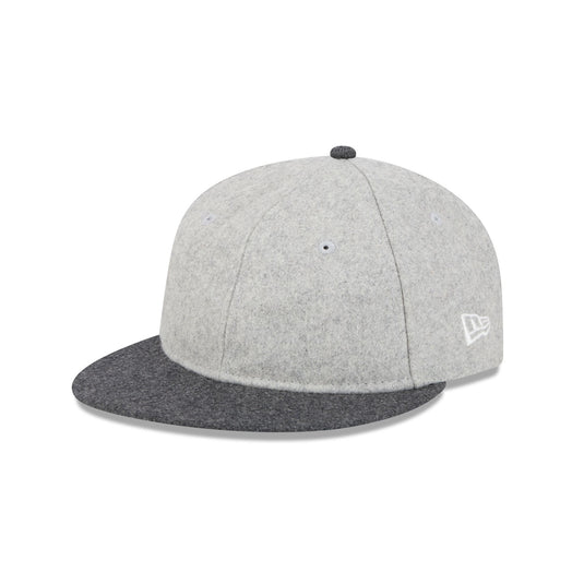 New Era Cap Heather Gray Melton Wool Retro Crown 59FIFTY Fitted Hat - New Era Cap