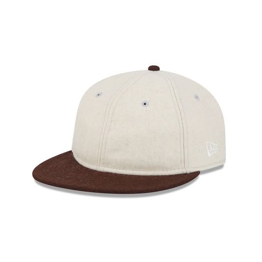 New Era Cap Heather Oatmeal Melton Wool Retro Crown 59FIFTY Fitted Hat - New Era Cap