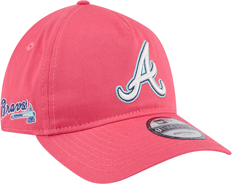 Atlanta Braves Coral 9TWENTY A-Frame Adjustable Hat
