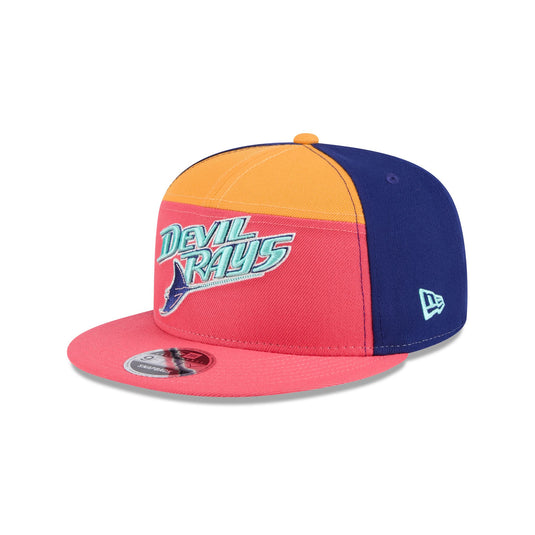 Tampa Bay Rays Coral Split Panel 9FIFTY Snapback Hat - New Era Cap