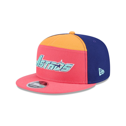 Houston Astros Coral Split Panel 9FIFTY Snapback Hat - New Era Cap