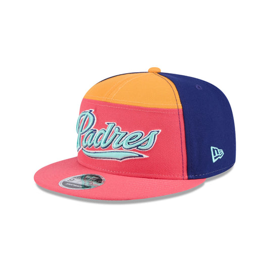 San Diego Padres Coral Split Panel 9FIFTY Snapback Hat - New Era Cap