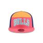 Chicago Bulls Coral Split Panel 9FIFTY Snapback Hat