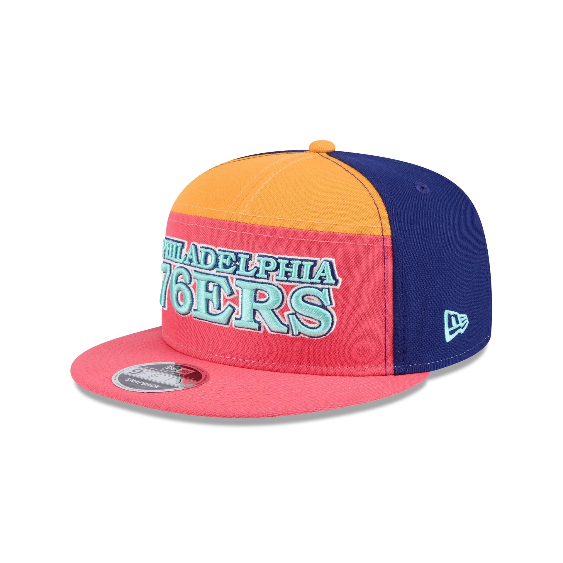 Philadelphia 76ers Coral Split Panel 9FIFTY Snapback Hat – New Era Cap