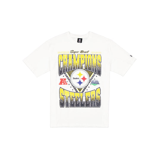 Pittsburgh Steelers Sport Classics Washed Optic White T-Shirt - New Era Cap