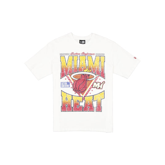 Miami Heat Sport Classics Washed Optic White T-Shirt - New Era Cap