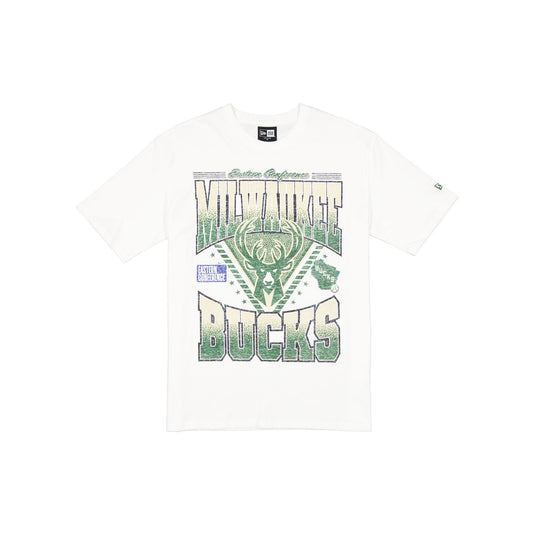 Milwaukee Bucks Sport Classics Washed Optic White T-Shirt - New Era Cap