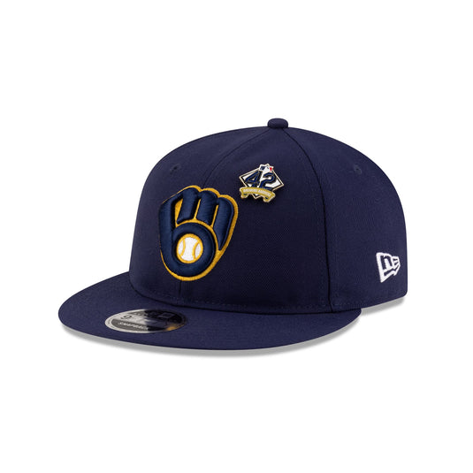 Milwaukee Brewers Jackie Robinson Day 2025 Retro Crown 9FIFTY Snapback Hat - New Era Cap