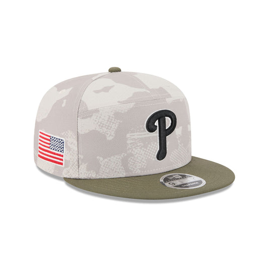 Philadelphia Phillies Armed Forces Day 2025 Split Panel 9FIFTY Snapback Hat - New Era Cap